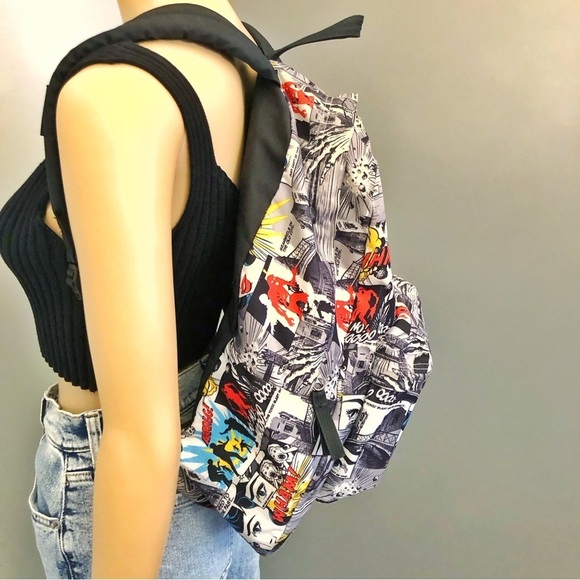 💥REAR Jansport Comic Pop Print Backpack Bold Comic Retro Graphic. - Picture 4 of 13